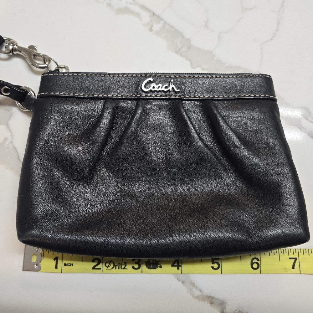 Coach Black Leather Clutch Wristlet - Picture 12 of 13